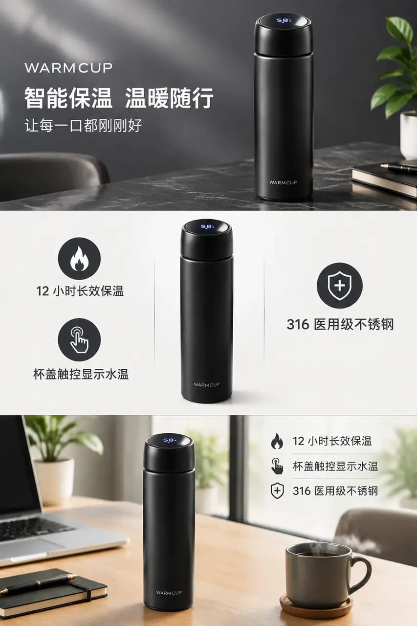 A+ 详情页 · 智能温显杯